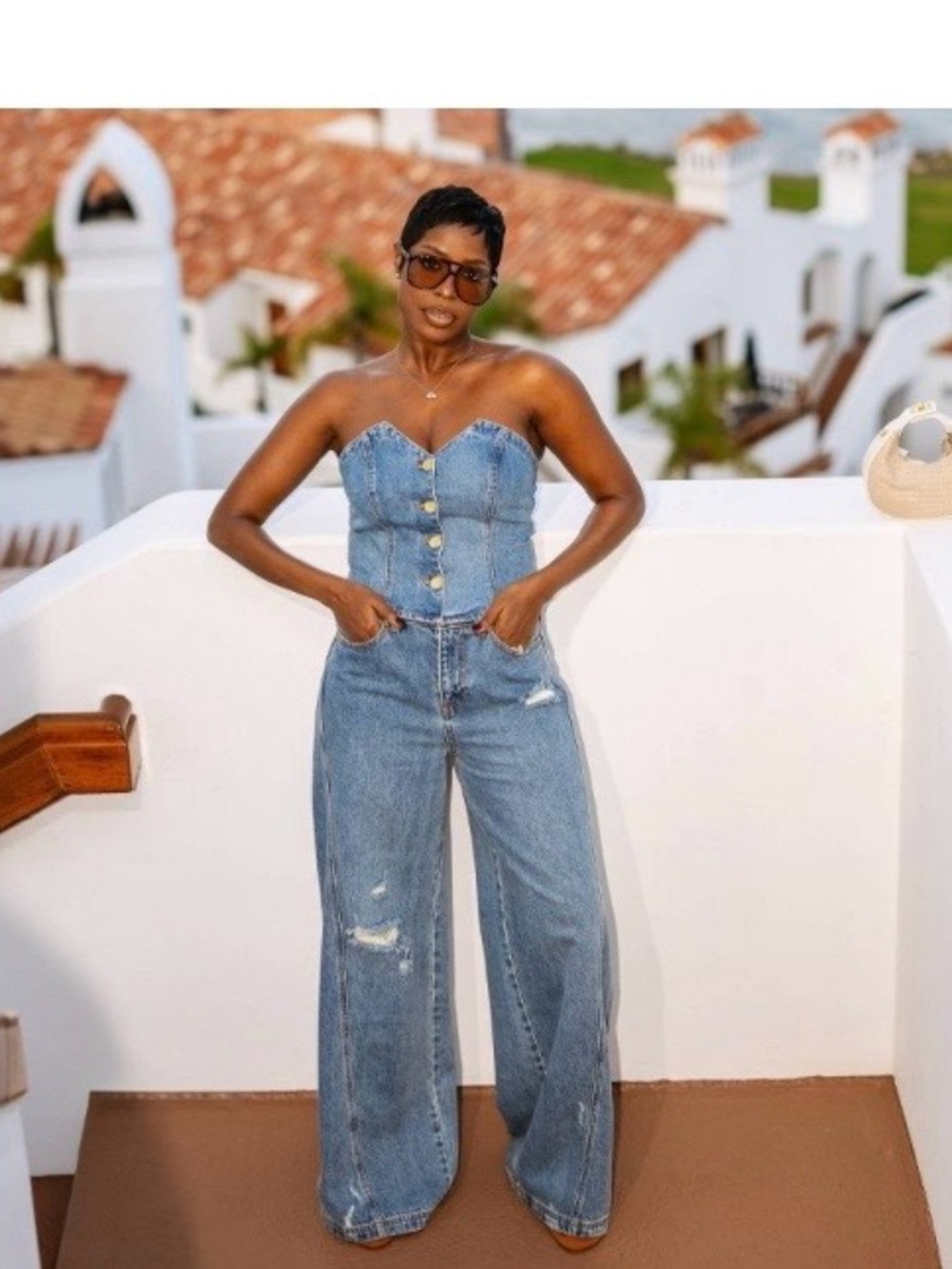 Future Collective x Jenee Naylor denim corset top